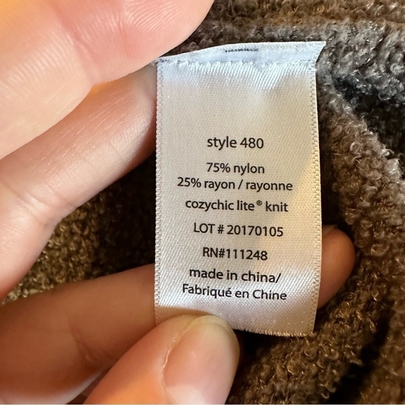 Barefoot Dreams CozyChic Gray Tunic Length Hooded Cardigan - Picture 6 of 7